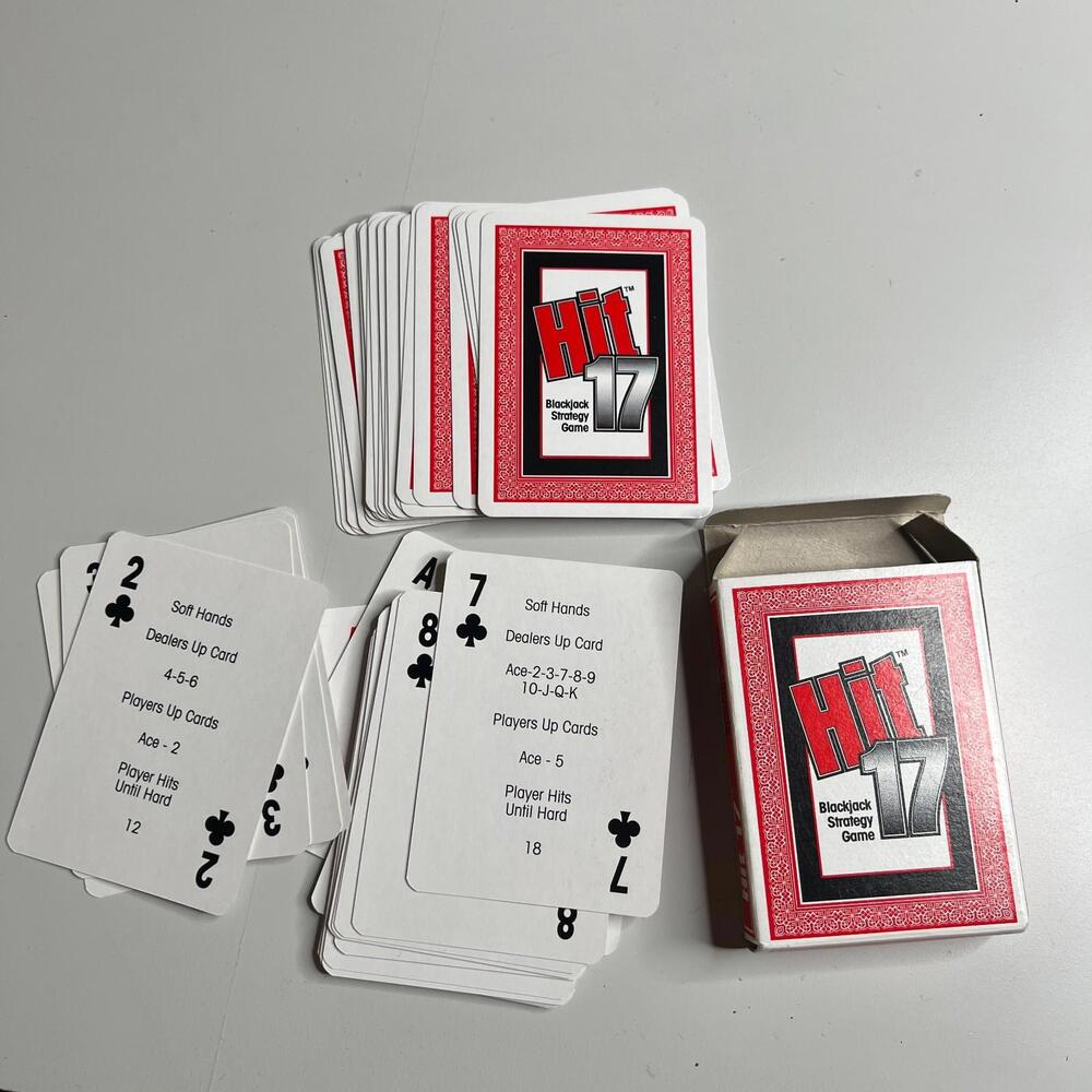 Hit 17 Blackjack Strategy Card Game 1992 Ken Touroo Vintage Casino Trainer